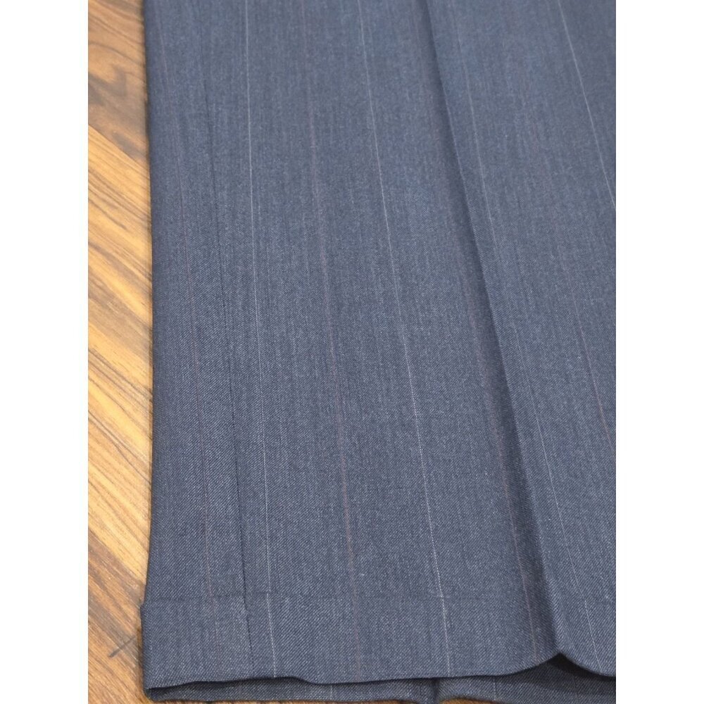 Vtg Hunter Haig Men’s 2 Piece Wool Suit 48 Navy Subtle Pinstripe Union Made USA - Picture 8 of 16
